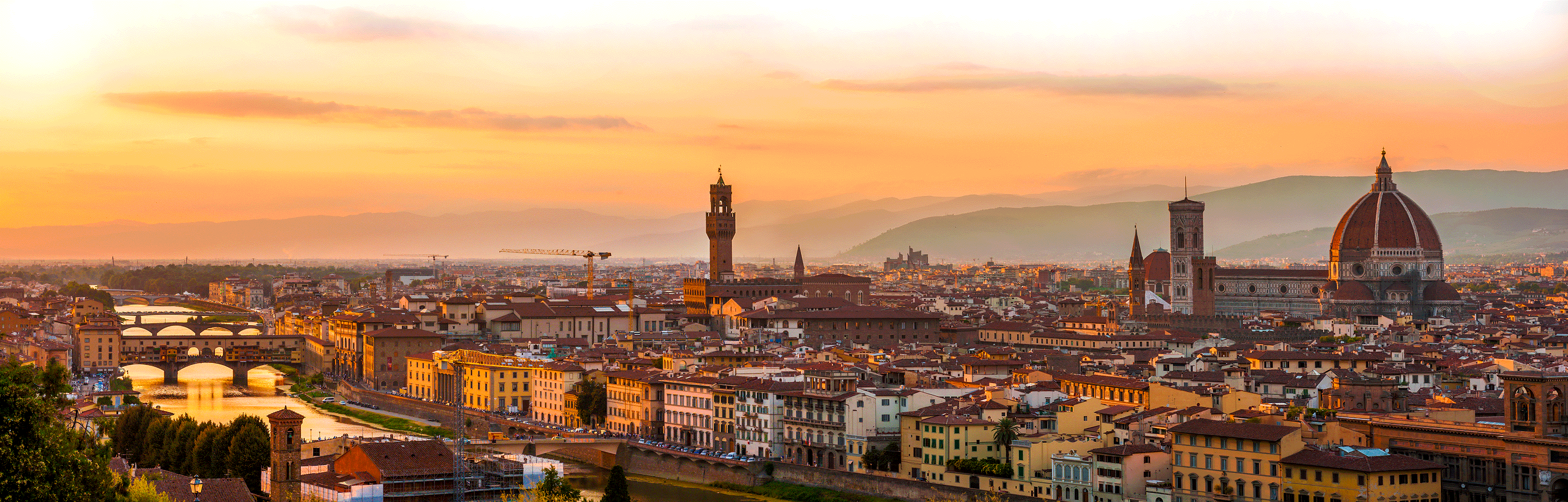 Florence Italy skyline at sunset