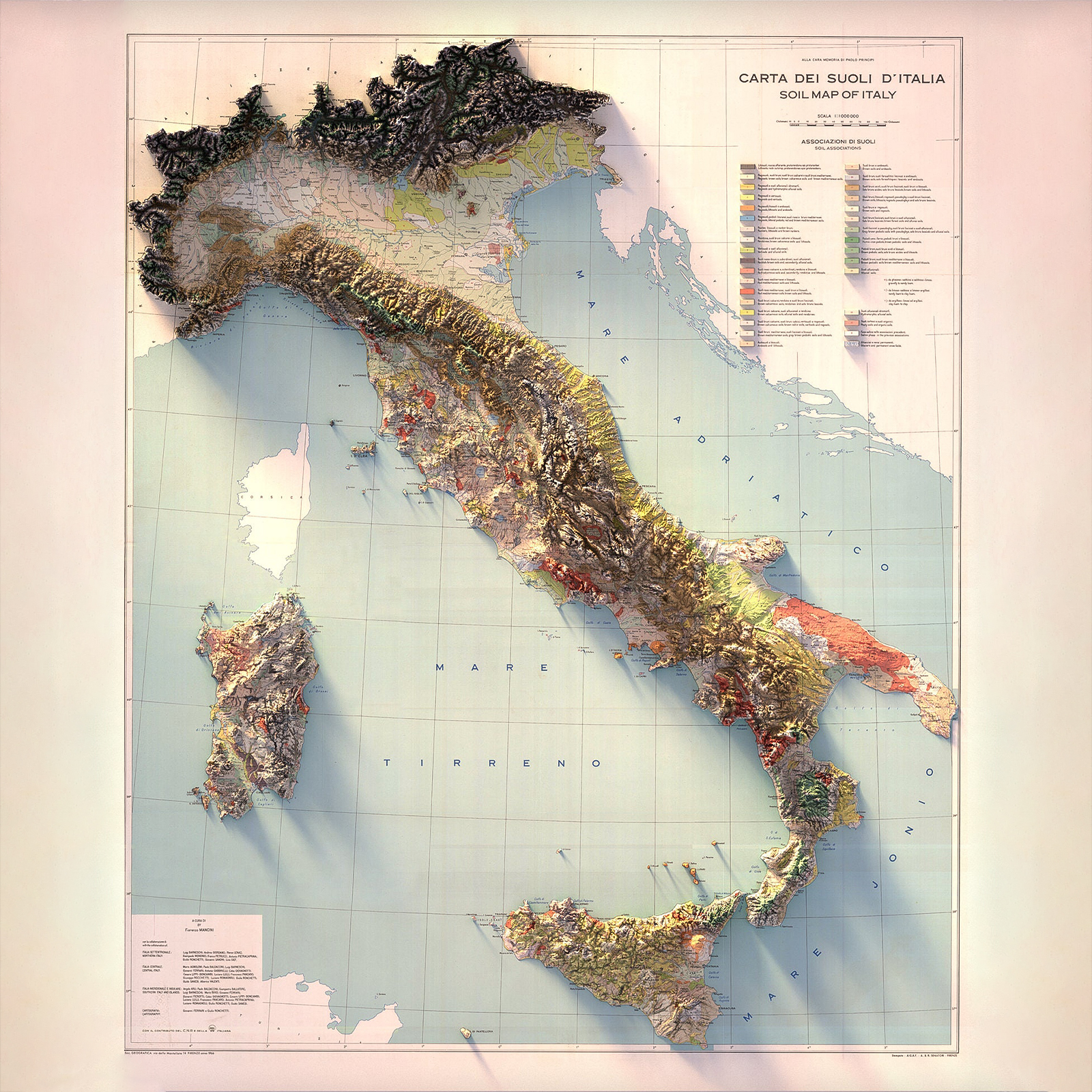 relief map of Italy